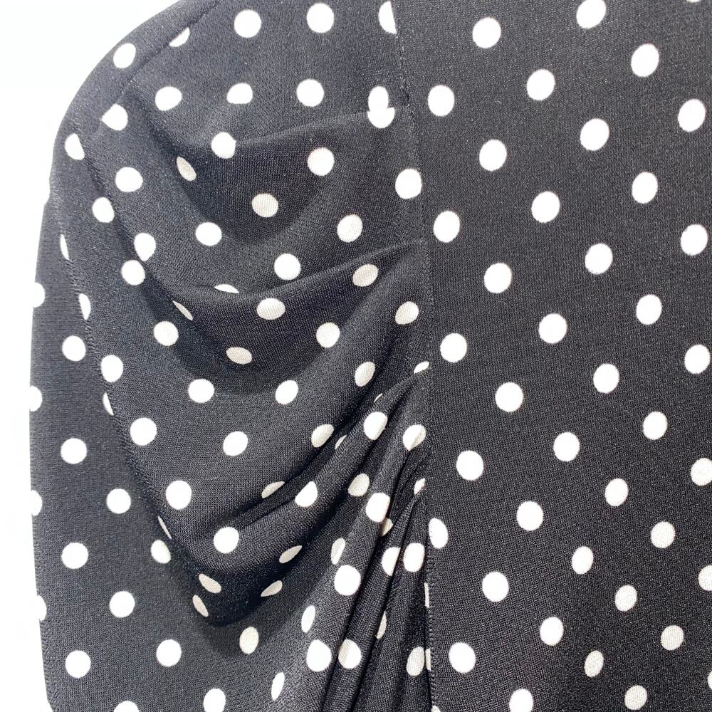 CeCe Women’s Polka Dot Blouse, High ruffled Neckline, Mid-length sleeve, XS - Picture 6 of 8